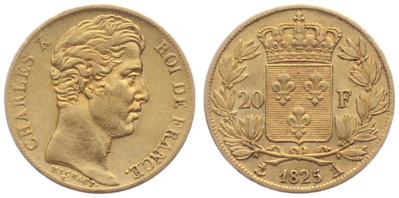 Frankreich 20 Francs 1825 A - Charles X.